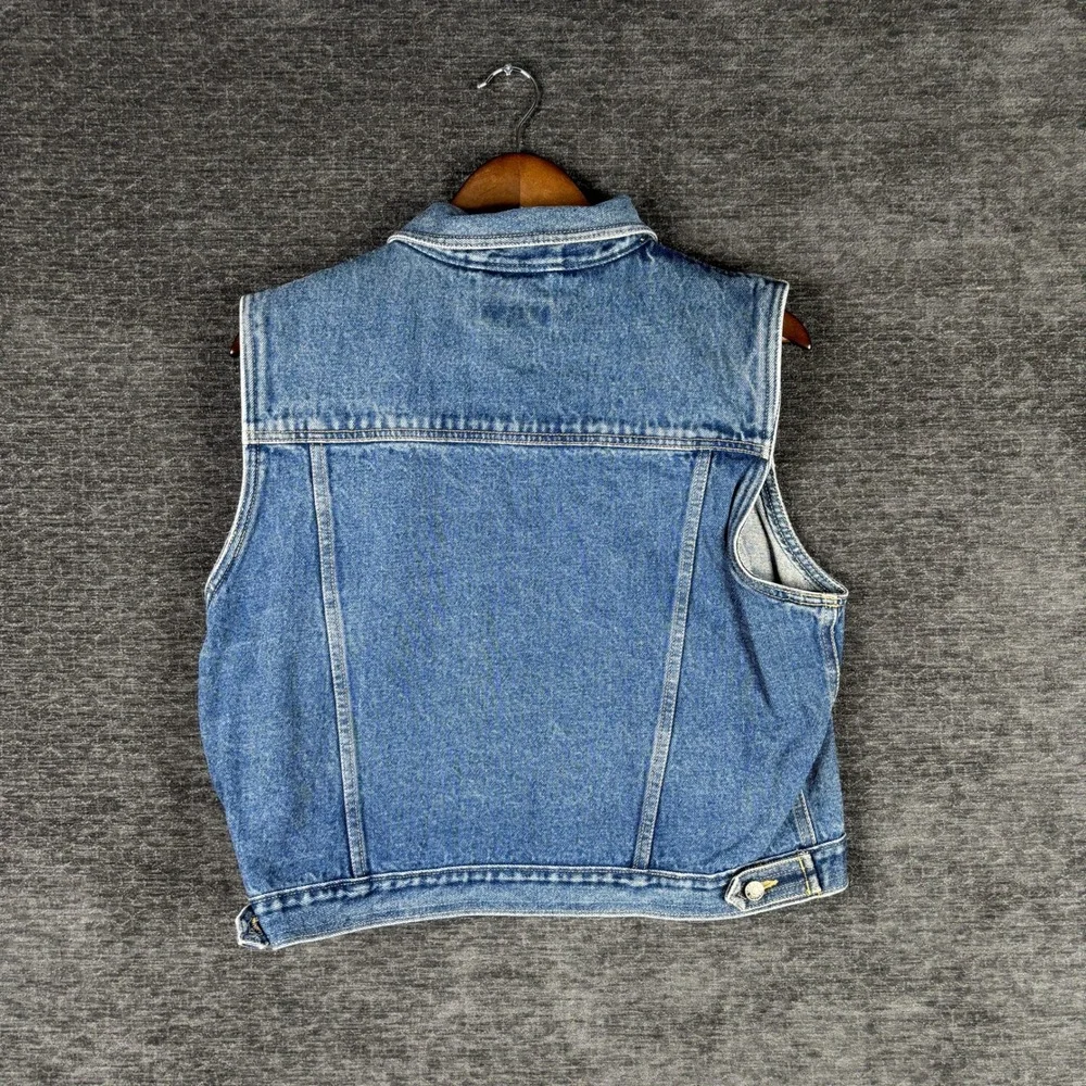 Men's Denim Vest Medium Wash GreatLand Trading Company Blue Cotton Size Med Y2K